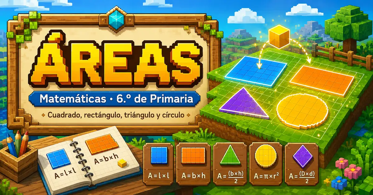 Áreas y perímetros en 6.º de Primaria: guía visual y práctica interactiva
