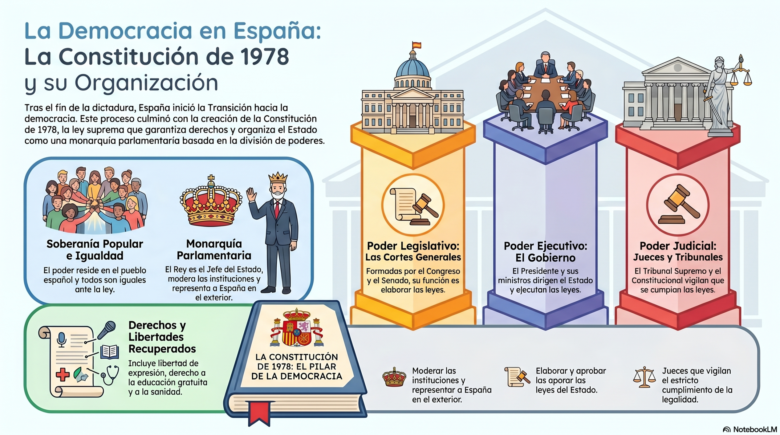 Organización de la democracia española según la Constitución de 1978