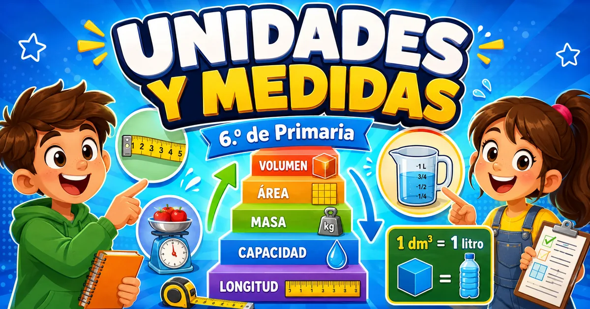 Sistema métrico decimal en 6.º de Primaria: longitud, superficie y volumen