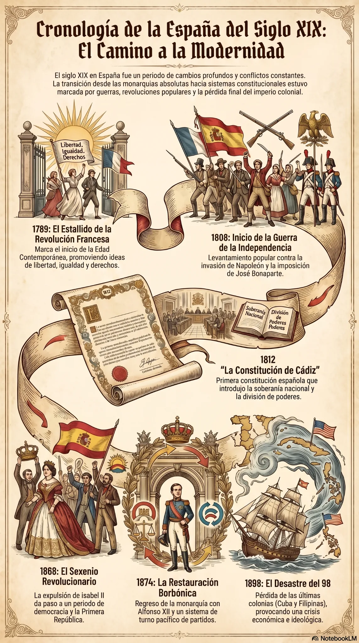 Cronología ilustrada de España durante el siglo XIX