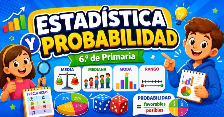 Estadística y probabilidad en 6.º de Primaria: datos, gráficos y azar