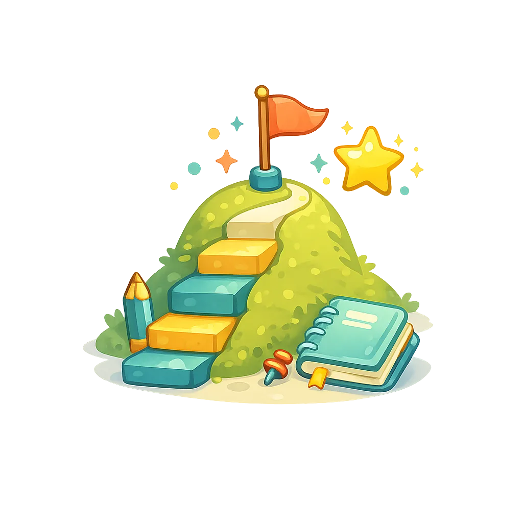 Ilustración de una misión y una meta de aprendizaje